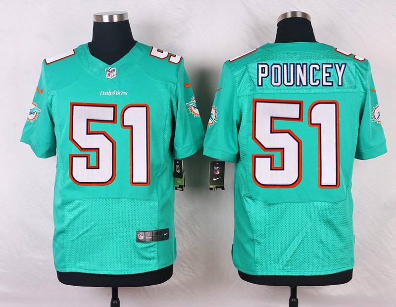 Nike NFL Miami Dolphins #51 Pouncey Green Elite Jersey