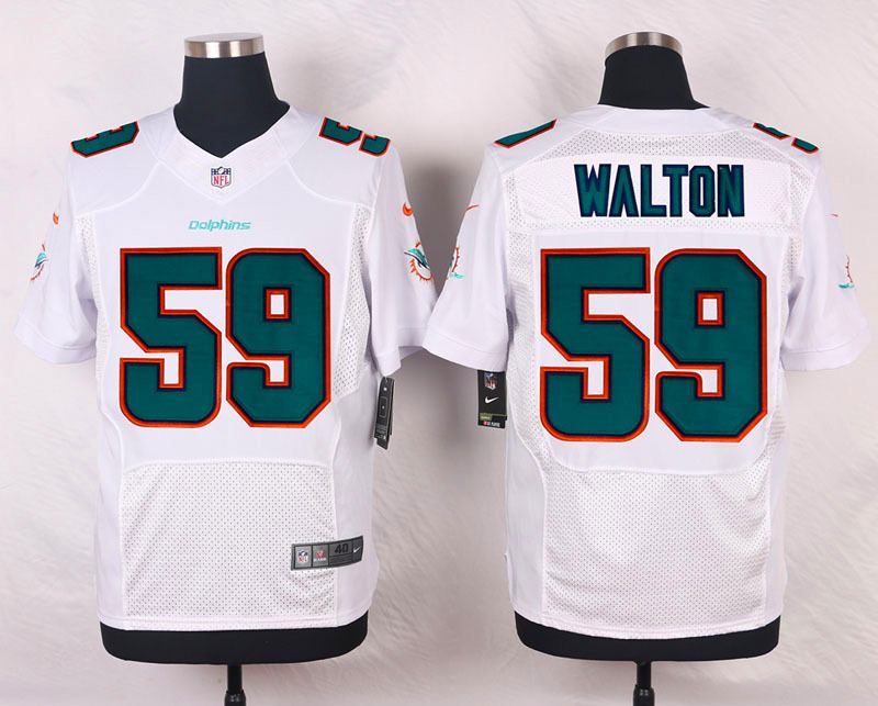 Nike NFL Miami Dolphins #59 Walton White Elite Jersey