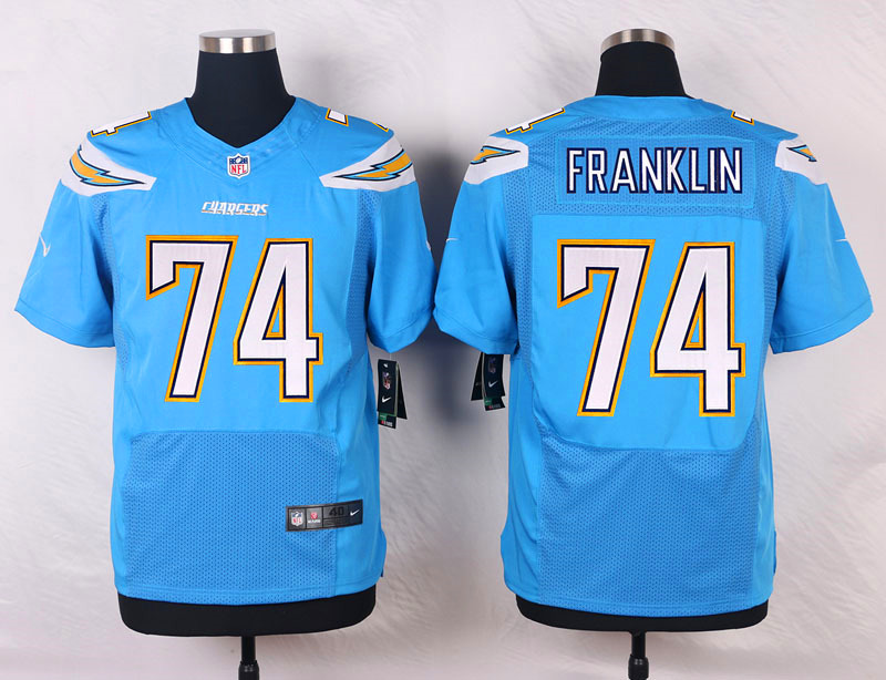 Nike NFL San Diego Chargers #74 Franklin L.Blue Elite Jersey