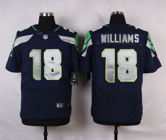 Nike NFL Seattle Seahawks #18 Williams D.Blue Elite Jersey