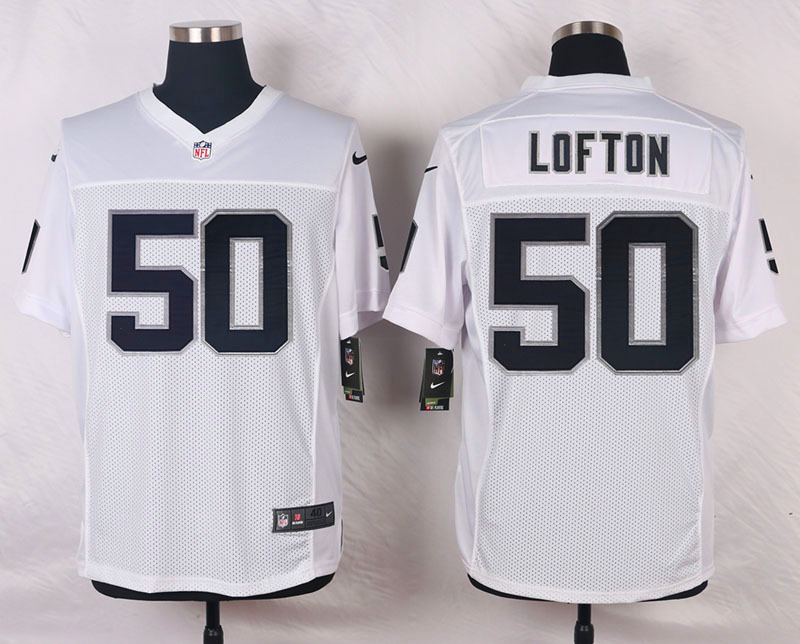 Nike NFL Oakland Raiders #50 Lofton White Elite Jersey