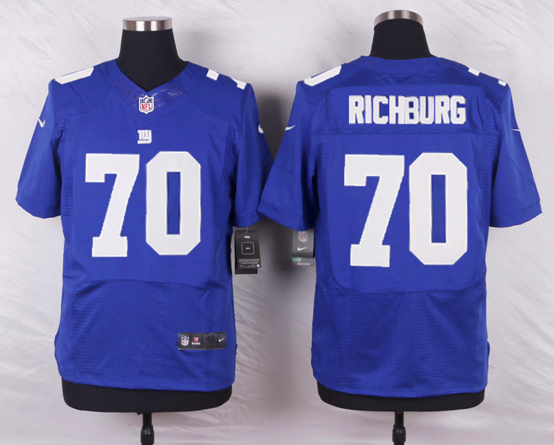 Nike NFL New York Giants #70 Richburg Blue Elite Jersey