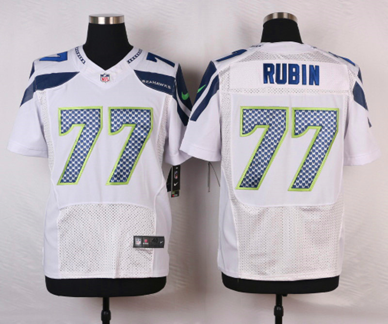 Nike NFL Seattle Seahawks #77 Rubin White Elite Jersey