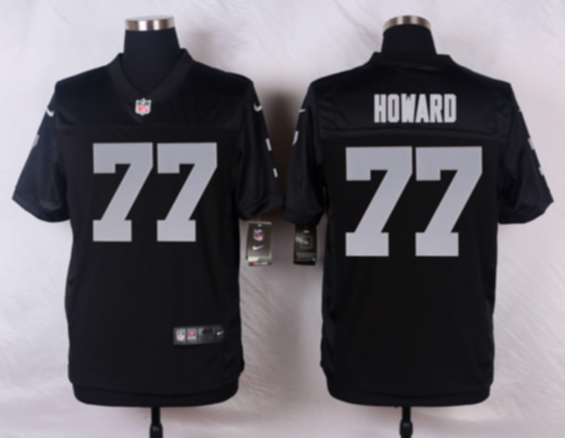 Nike NFL Oakland Raiders #77 Howard Black Elite Jersey