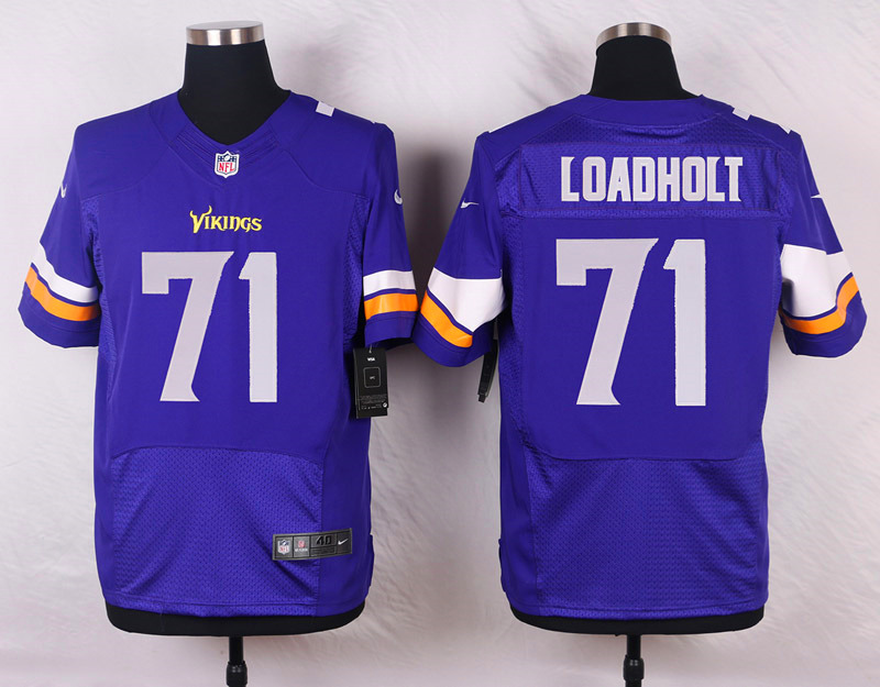 Nike NFL Minnesota Vikings #71 Loadholt Purple Elite Jersey