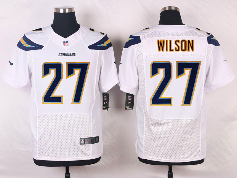 Nike NFL San Diego Chargers #27 Wilson White Elite Jersey