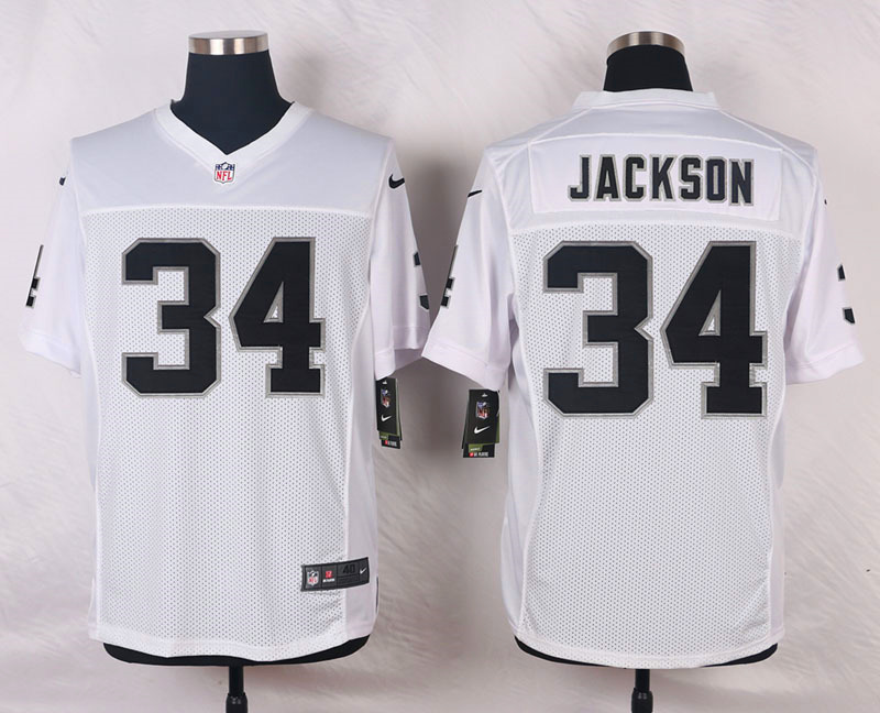 Nike NFL Oakland Raiders #34 Jackson White Elite Jersey