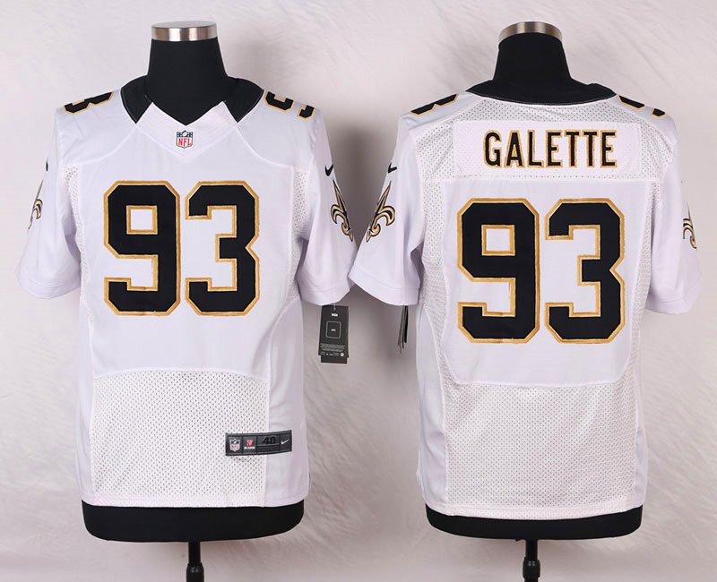 Nike NFL New Orleans Saints #93 Galette White Elite Jersey