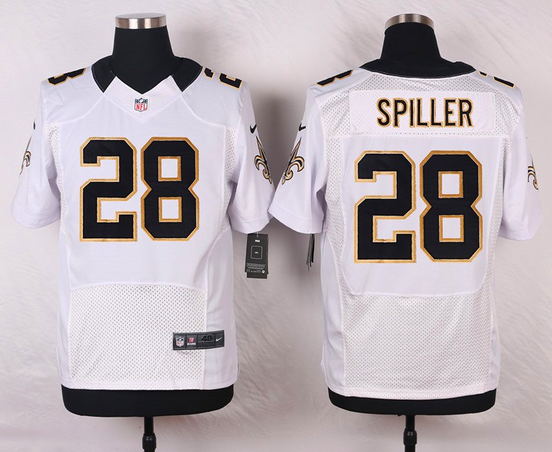 Nike NFL New Orleans Saints #28 Spiller White Elite Jersey