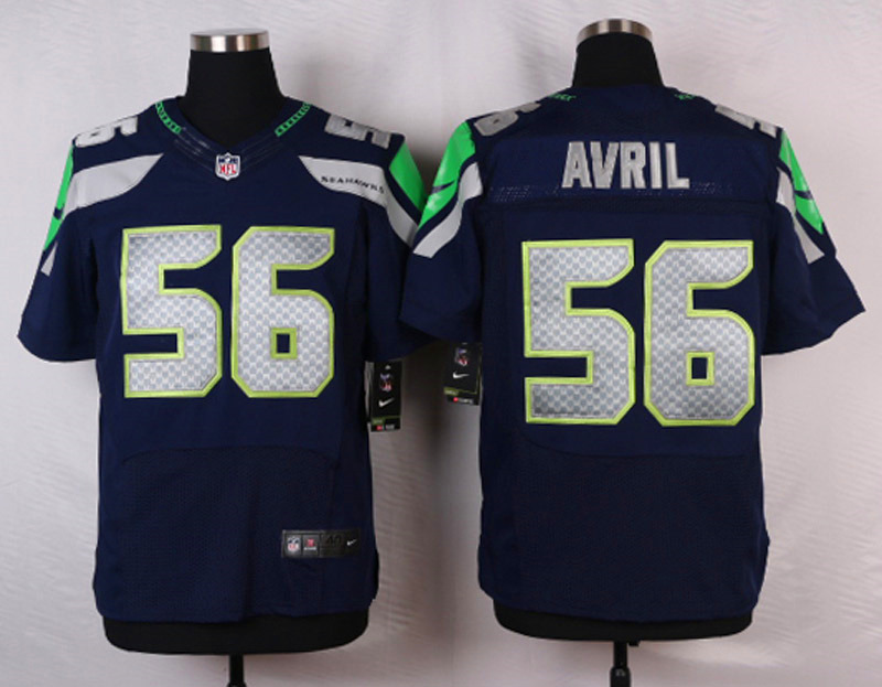 Nike NFL Seattle Seahawks #56 Avril D.Blue Elite Jersey