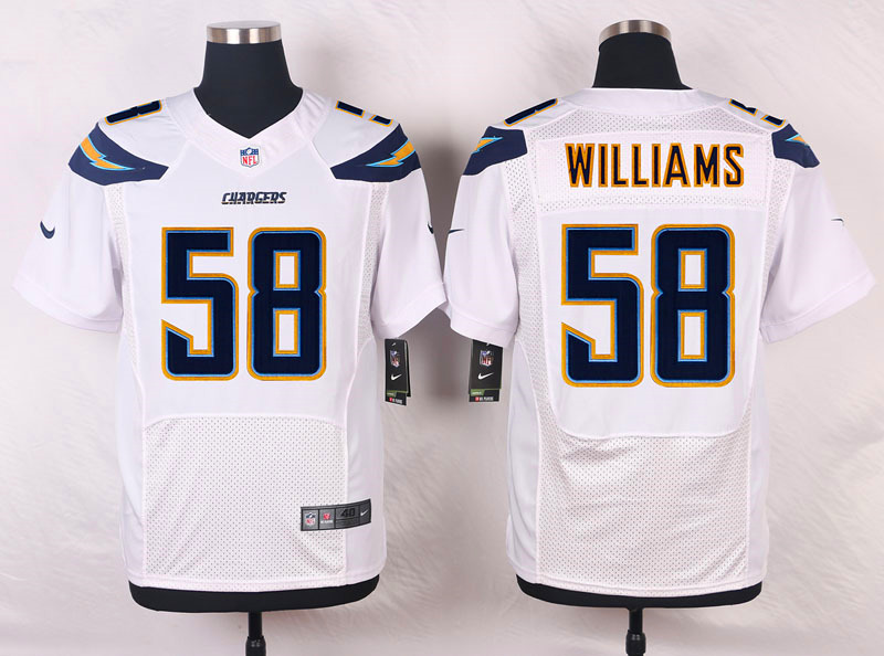 Nike NFL San Diego Chargers #58 Williams White Elite Jersey