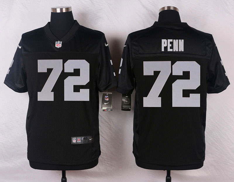 Nike NFL Oakland Raiders #72 Penn Black Elite Jersey