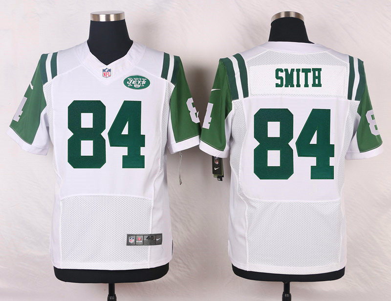 Nike NFL New York Jets #84 Smith White Elite Jersey