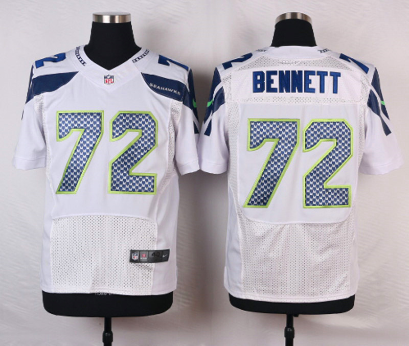 Nike NFL Seattle Seahawks #72 Bennett White Elite Jersey