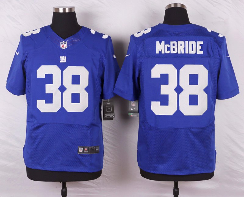 Nike NFL New York Giants #38 McBride Blue Elite Jersey