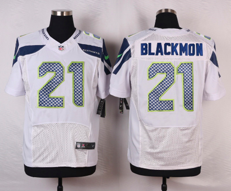 Nike NFL Seattle Seahawks #21 Blackmon White Elite Jersey