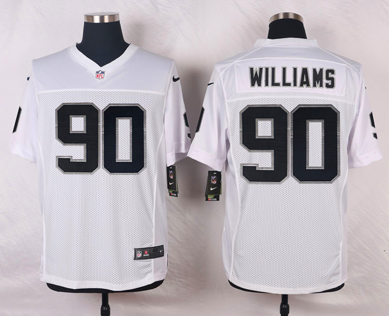 Nike NFL Oakland Raiders #90 Williams White Elite Jersey