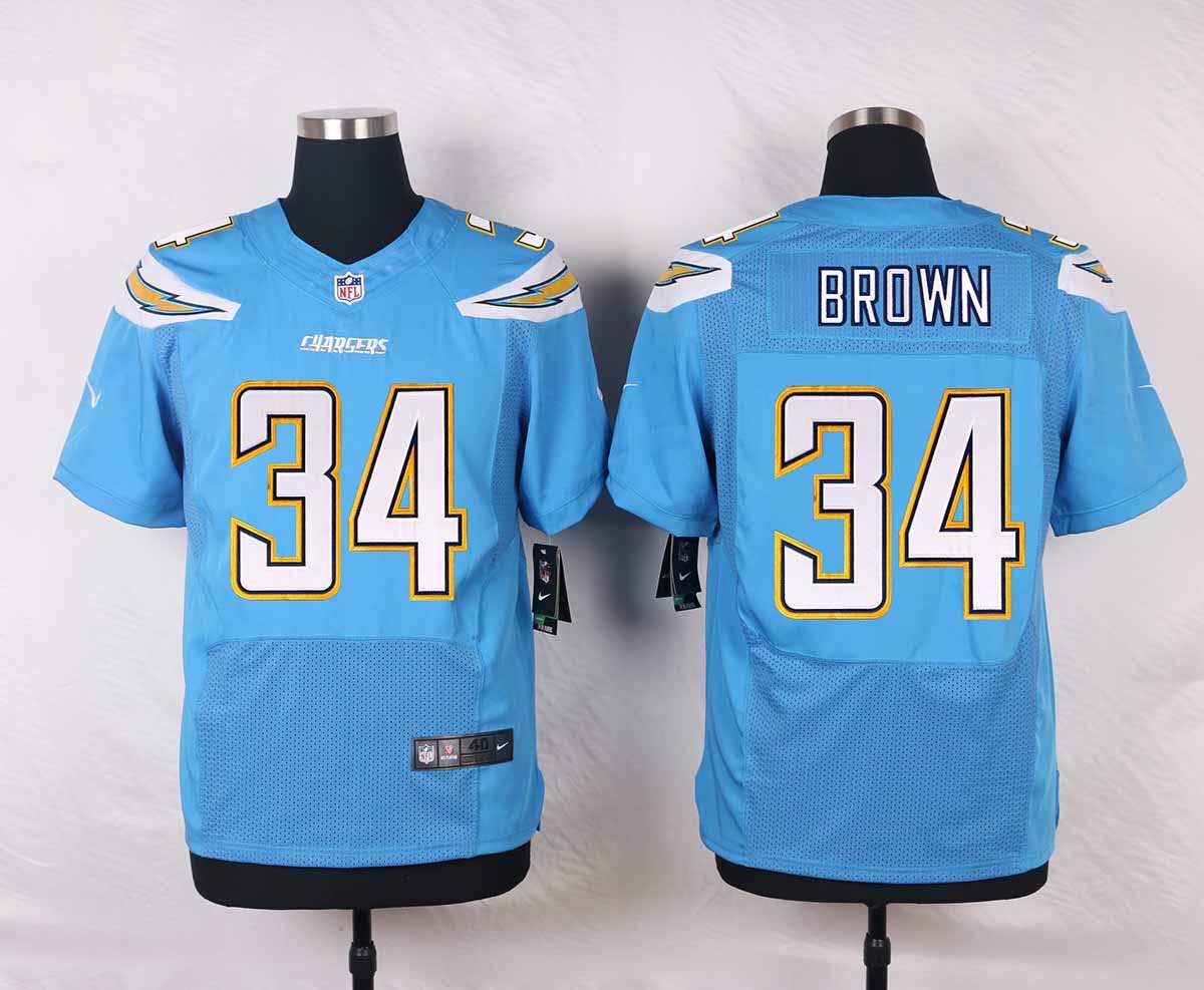 Nike NFL San Diego Chargers #34 Brown L.Blue Elite Jersey