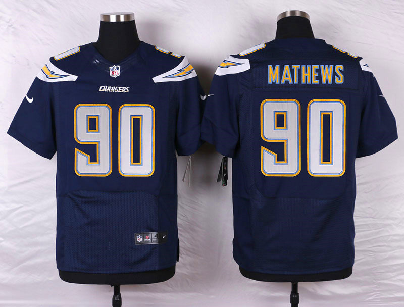 Nike NFL San Diego Chargers #90 Mathews D.Blue Elite Jersey