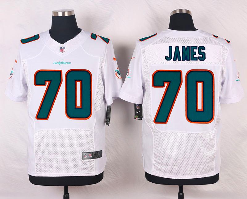 Nike NFL Miami Dolphins #70 James White Elite Jersey