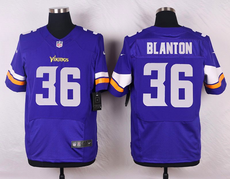 Nike NFL Minnesota Vikings #36 Blanton Purple Elite Jersey