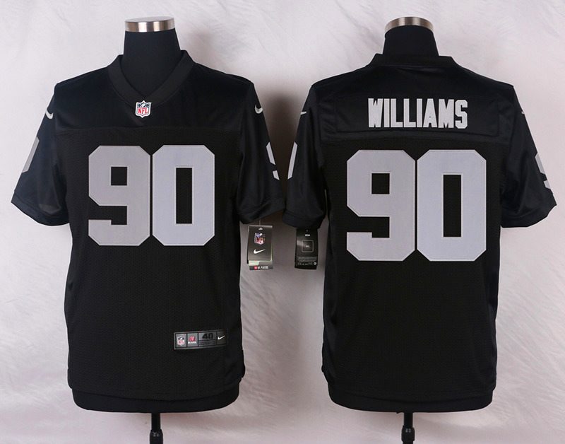 Nike NFL Oakland Raiders #90 Williams Black Elite Jersey