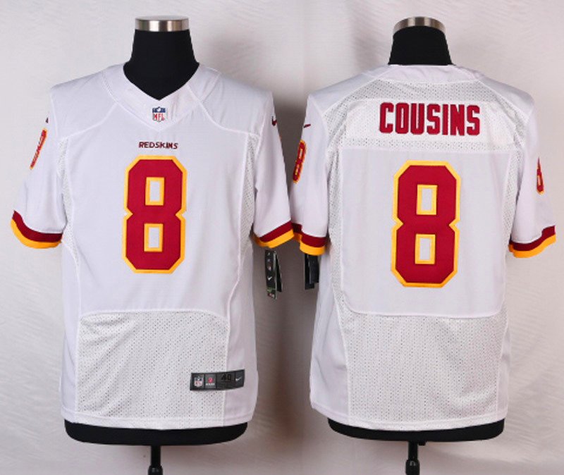 Nike NFL Washington Redskins #8 Cousins White Elite Jersey