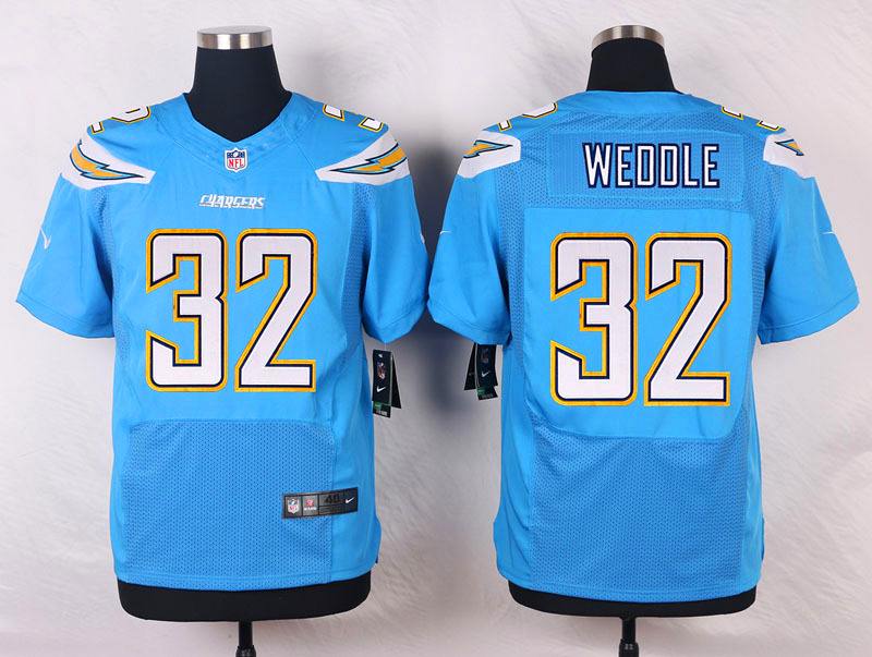 Nike NFL San Diego Chargers #32 Weddle L.Blue Elite Jersey