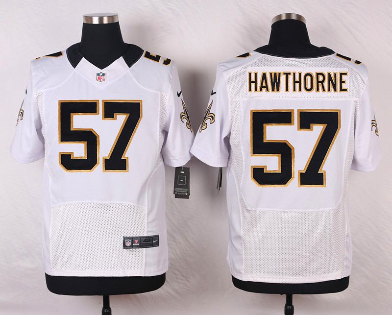 Nike NFL New Orleans Saints #57 Hawthorne White Elite Jersey