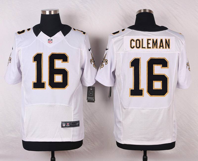 Nike NFL New Orleans Saints #16 Coleman White Elite Jersey