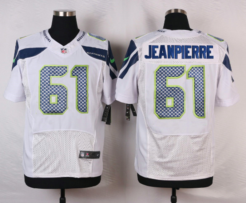 Nike NFL Seattle Seahawks #61 Jeanpierre White Elite Jersey