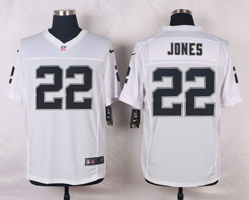 Nike NFL Oakland Raiders #22 Jones White Elite Jersey