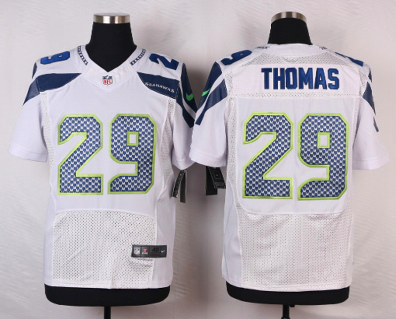 Nike NFL Seattle Seahawks #29 Thomas White Elite Jersey