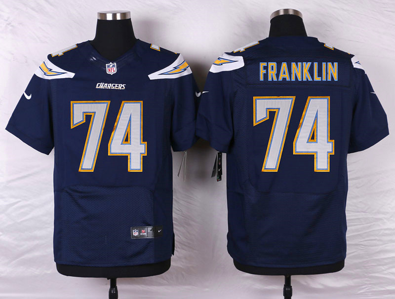 Nike NFL San Diego Chargers #74 Franklin D.Blue Elite Jersey