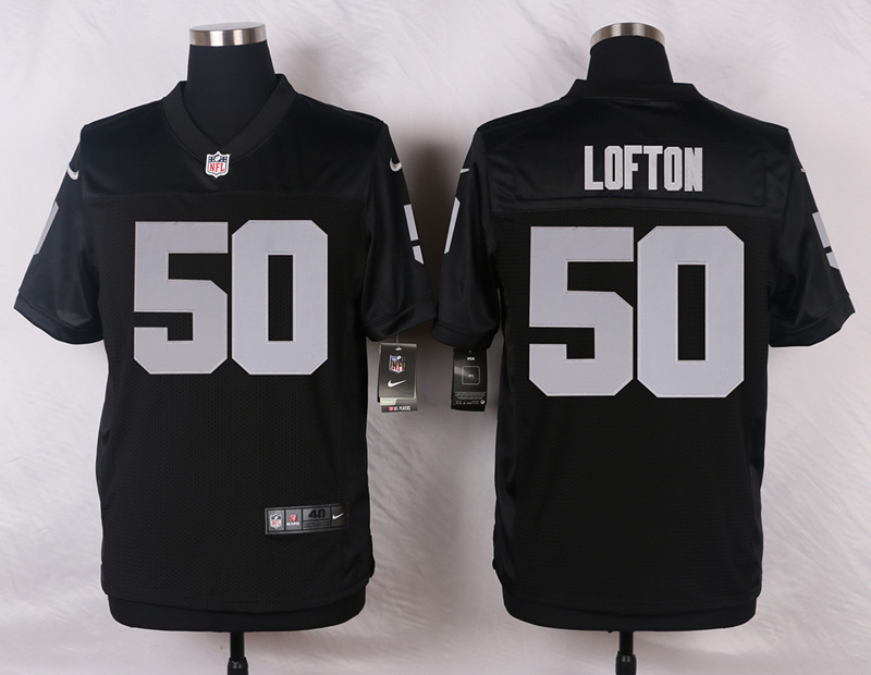 Nike NFL Oakland Raiders #50 Lofton Black Elite Jersey