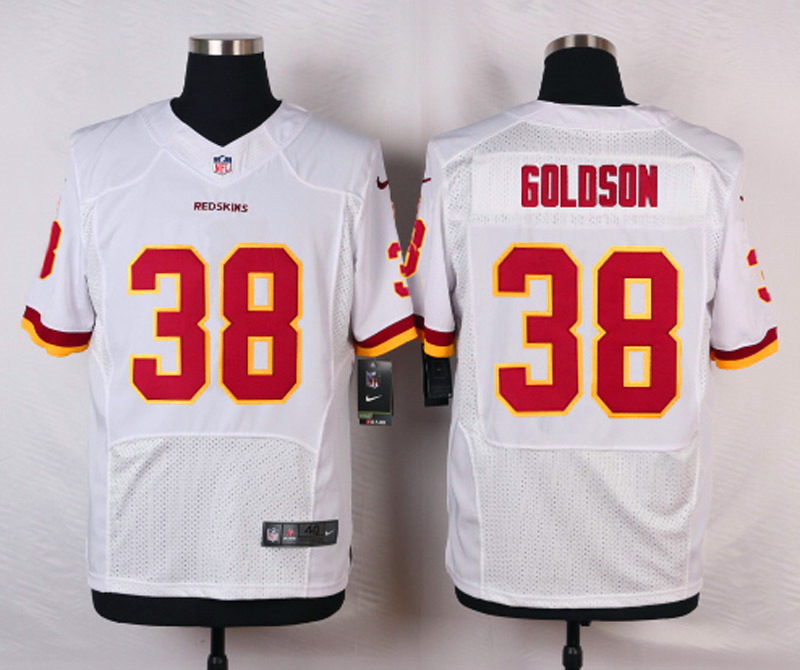 Nike NFL Washington Redskins #38 Goldson White Elite Jersey
