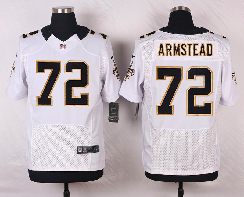 Nike NFL New Orleans Saints #72 Armstead White Elite Jersey