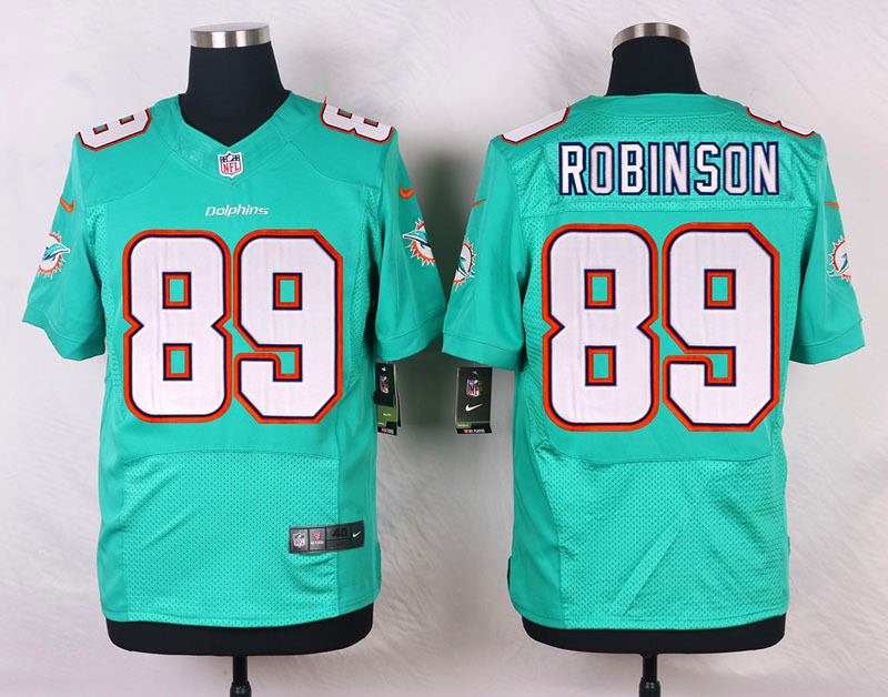 Nike NFL Miami Dolphins #89 Robinson Green Elite Jersey