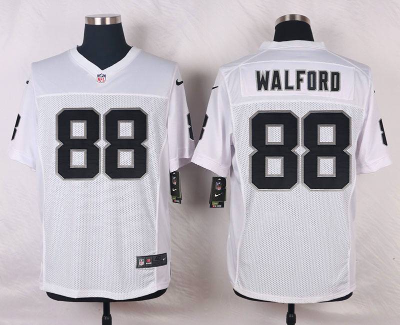 Nike NFL Oakland Raiders #88 Walford White Elite Jersey