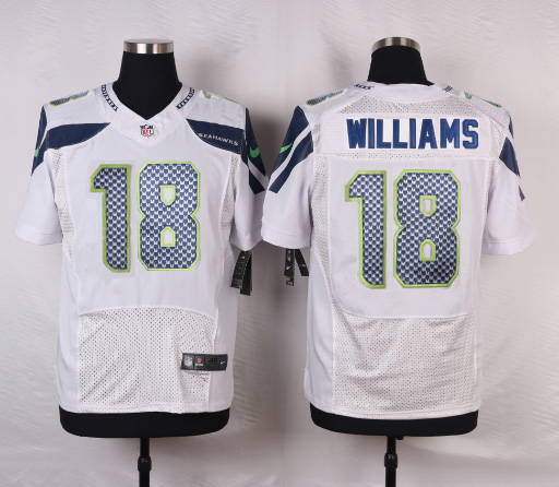 Nike NFL Seattle Seahawks #18 Williams White Elite Jersey