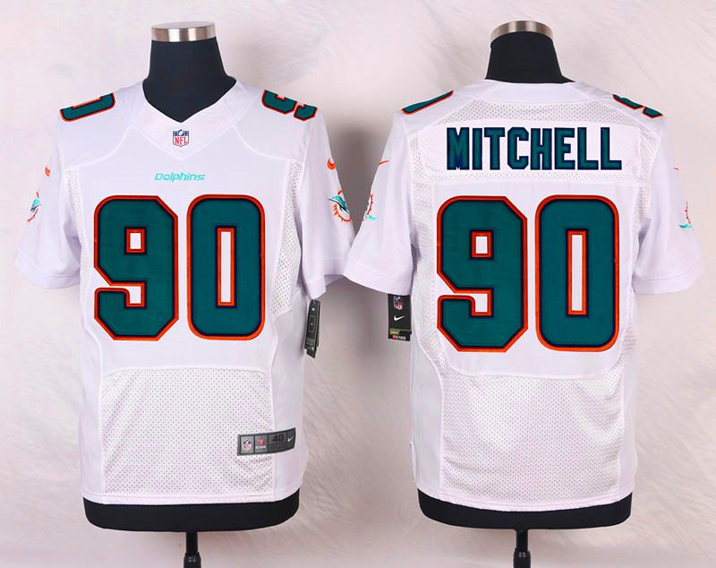 Nike NFL Miami Dolphins #90 Nitchell White Elite Jersey