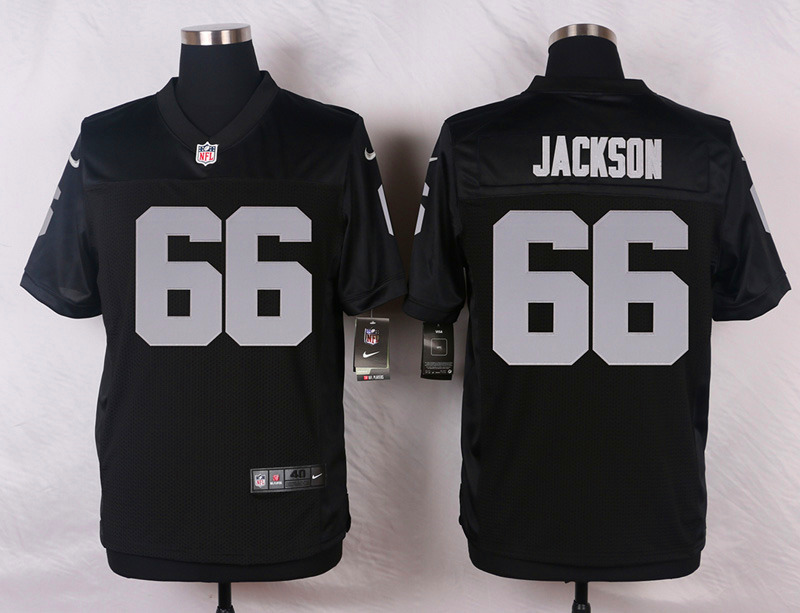 Nike NFL Oakland Raiders #66 Jackson Black Elite Jersey