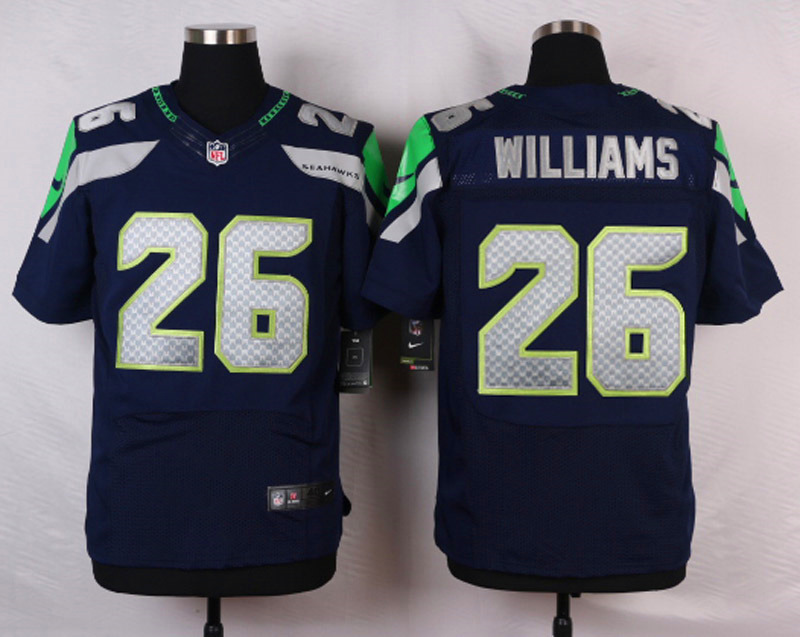 Nike NFL Seattle Seahawks #26 Williams D.Blue Elite Jersey