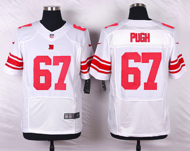 Nike NFL New York Giants #67 Pugh White Elite Jersey