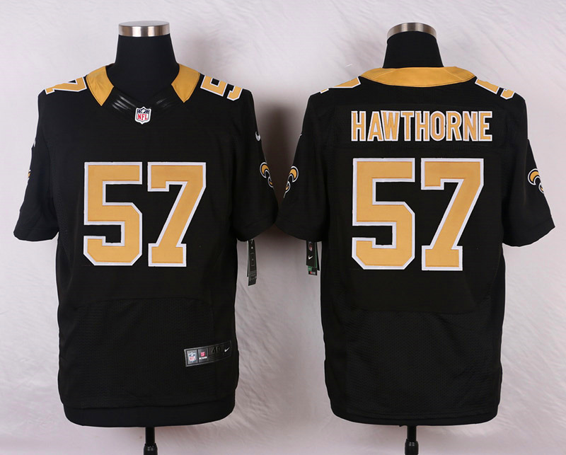 Nike NFL New Orleans Saints #57 Hawthorne Black Elite Jersey