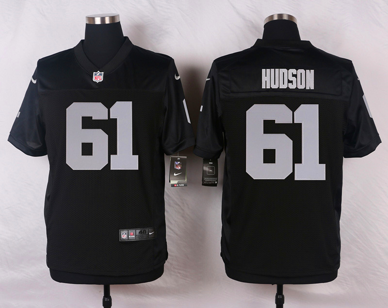 Nike NFL Oakland Raiders #61 Hudson Black Elite Jersey