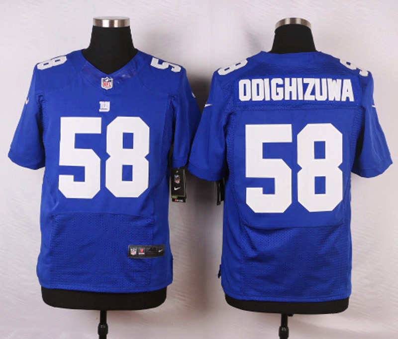 Nike NFL New York Giants #58 Odighizuwa Blue Elite Jersey