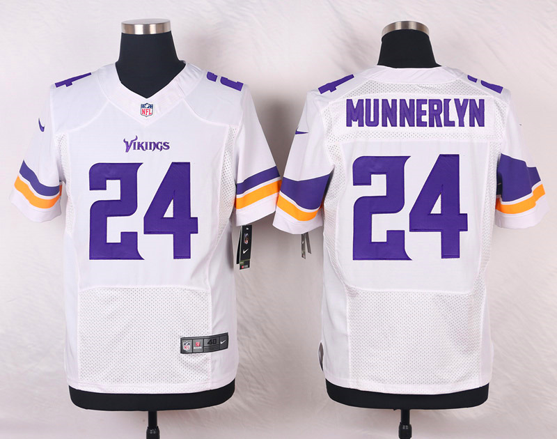 Nike NFL Minnesota Vikings #24 Munnerlyn White Elite Jersey