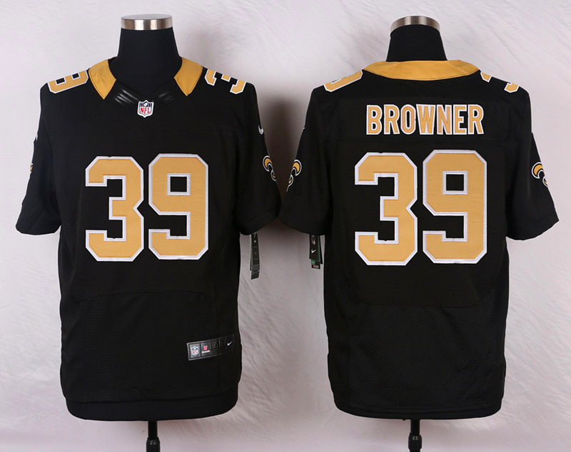 Nike NFL New Orleans Saints #93 Browner Black Elite Jersey