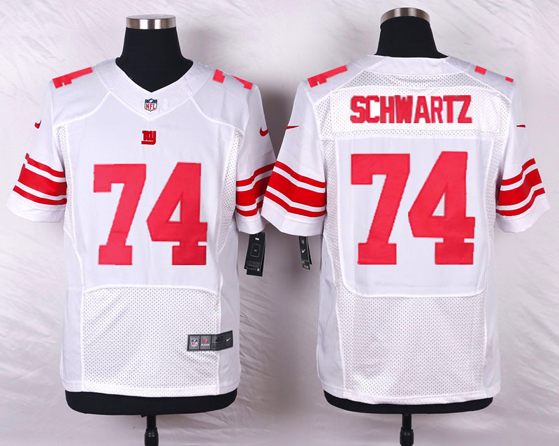 Nike NFL New York Giants #74 Schwartz White Elite Jersey